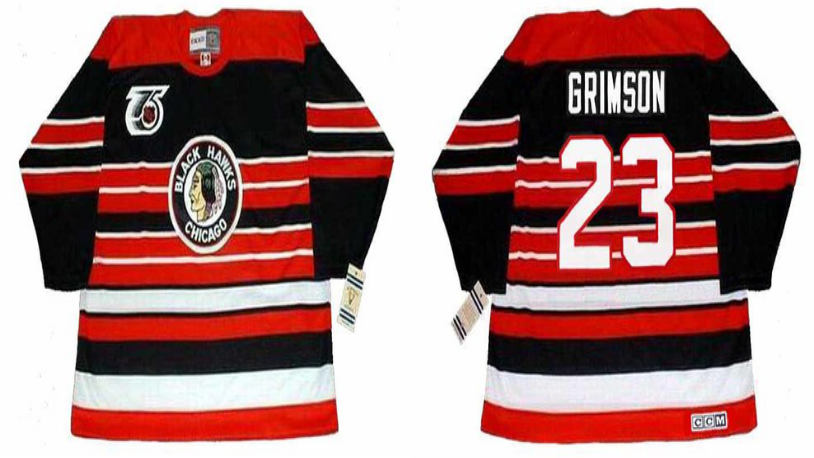 2019 Men Chicago Blackhawks #23 Grimson red CCM NHL jerseys->chicago blackhawks->NHL Jersey